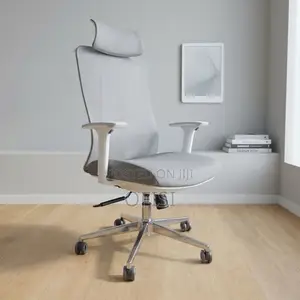 Office Chair; White Adjustable Ergonomic Chair