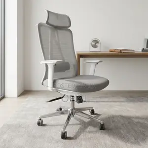 Office Chair; White Adjustable Ergonomic Chair