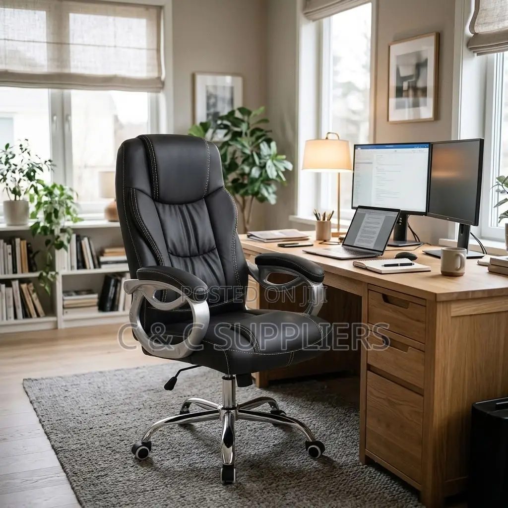 Leather Adjustable Workstation Chair.