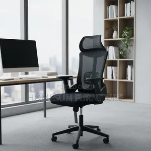 Office Chair – Black Ergonomic Mesh Chair With White Frame