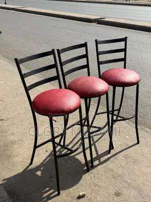 Red Leather High Sinatabu Chairs