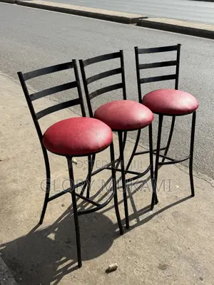 Red Leather High Sinatabu Chairs