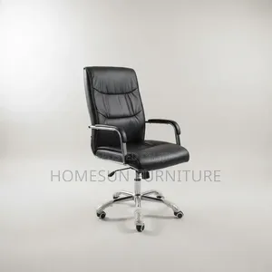 Executive Office Chair – Black Leather High Back