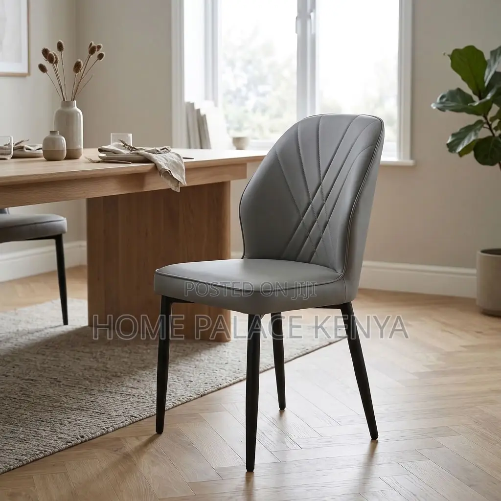 Dining Chair; Leather Padded Armless Dining Chair