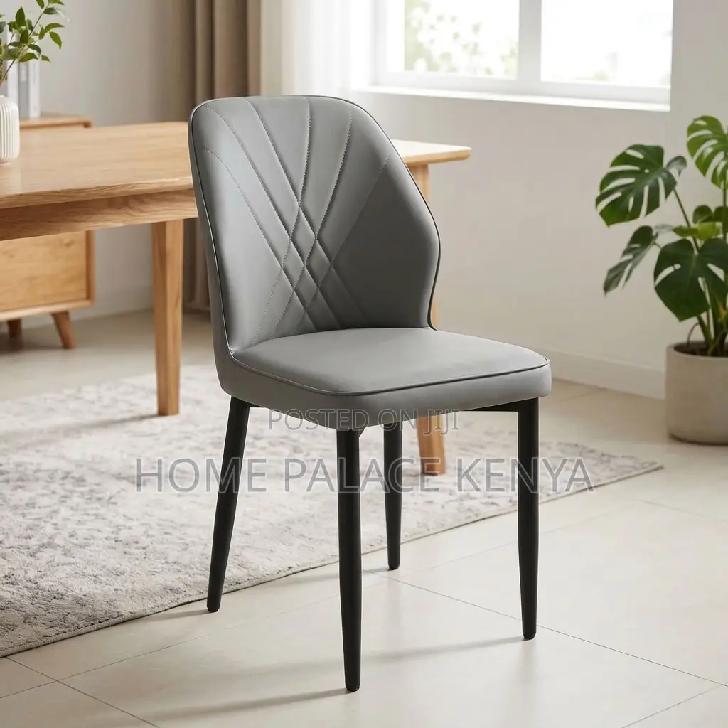 Dining Chair; Leather Padded Armless Dining Chair