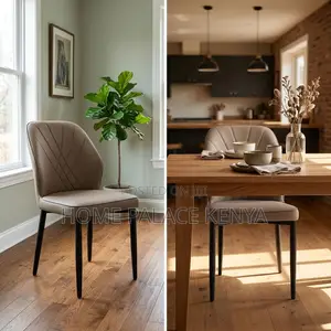 Dining Chair; Leather Padded Armless Dining Chair