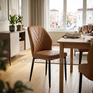 Dining Chair; Leather Padded Armless Dining Chair