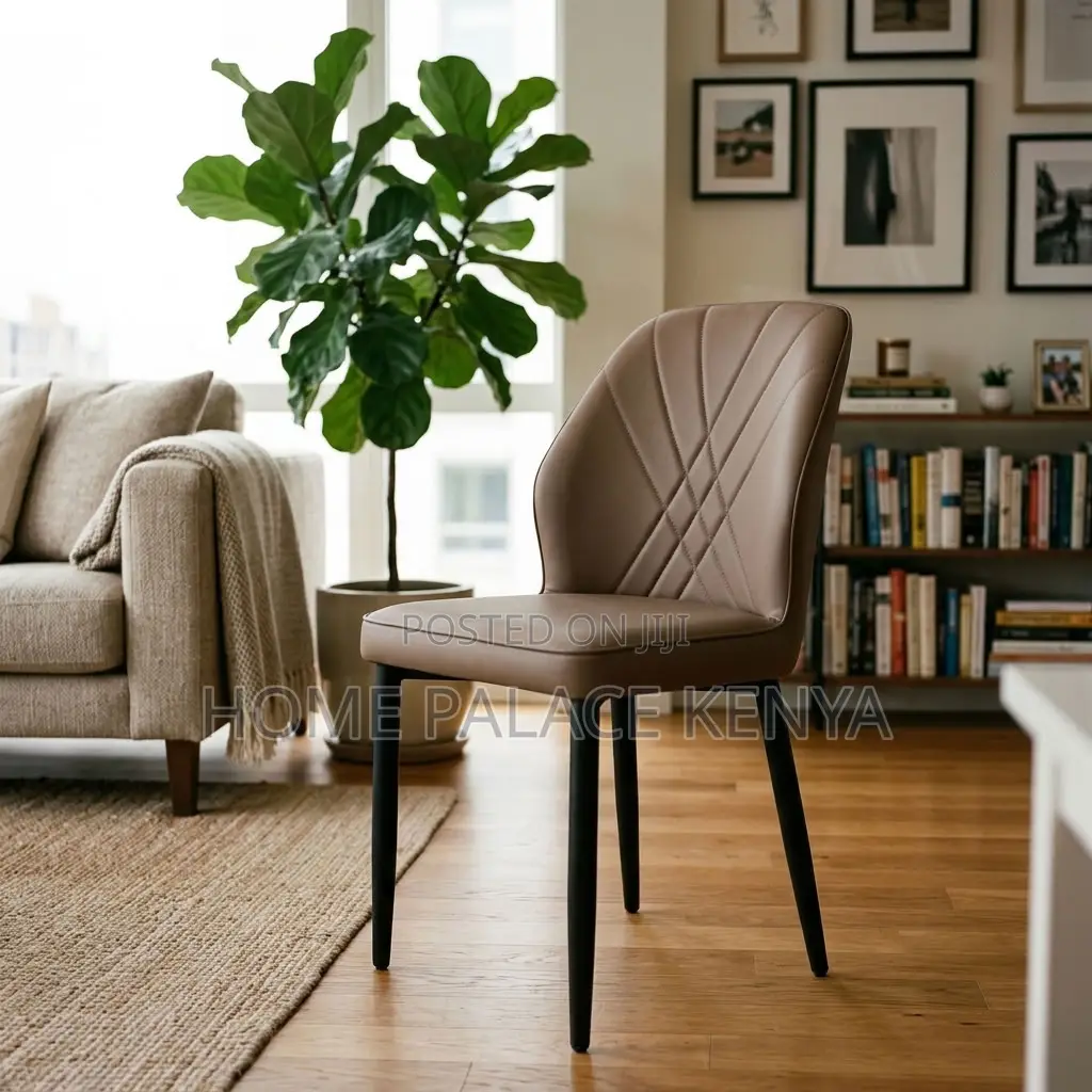 Dining Chair; Leather Padded Armless Dining Chair