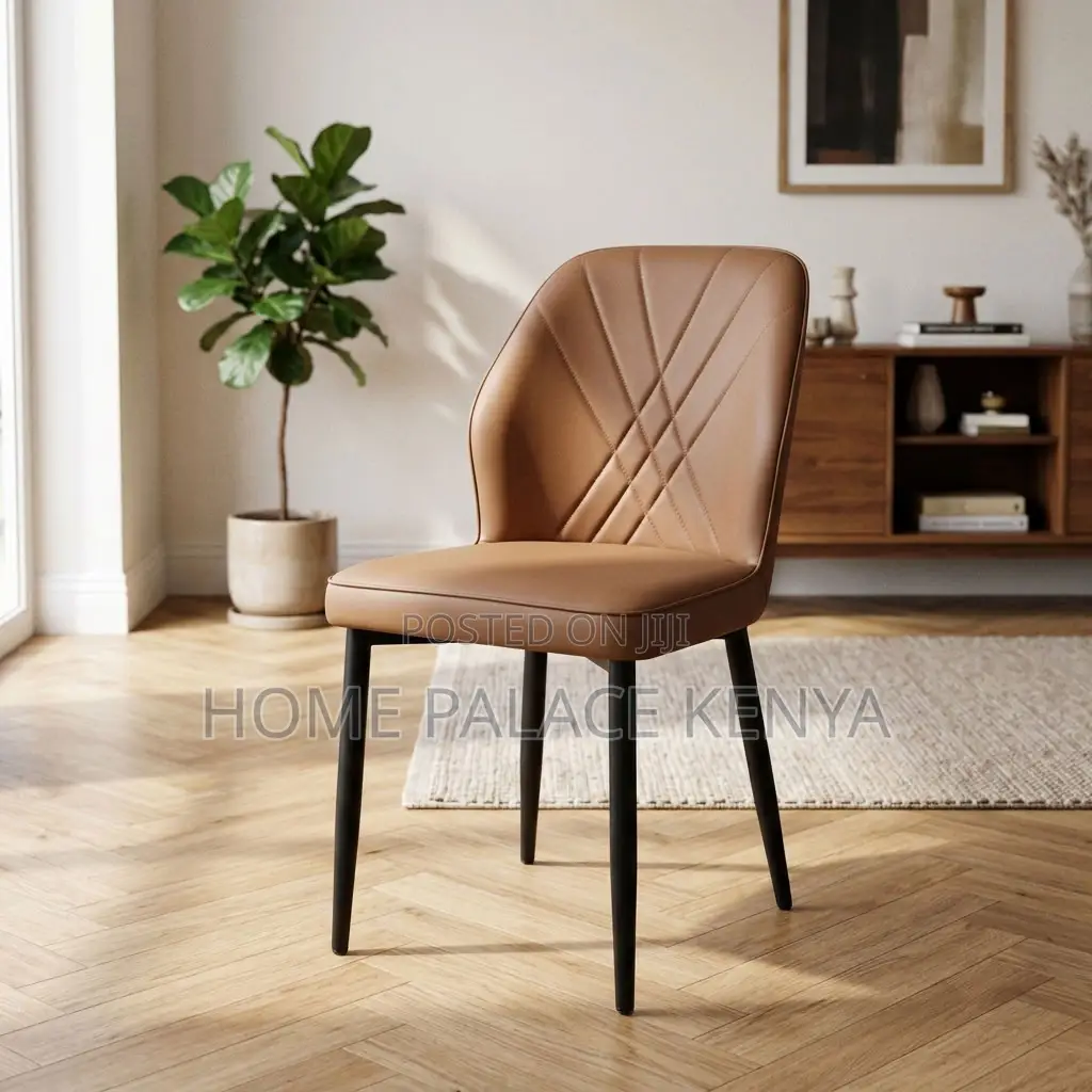 Dining Chair; Leather Padded Armless Dining Chair
