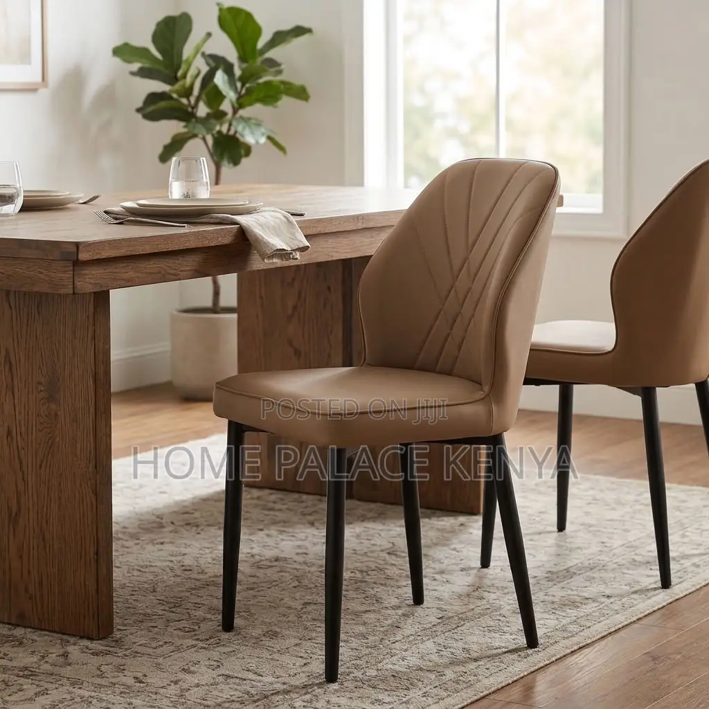 Dining Chair; Leather Padded Armless Dining Chair