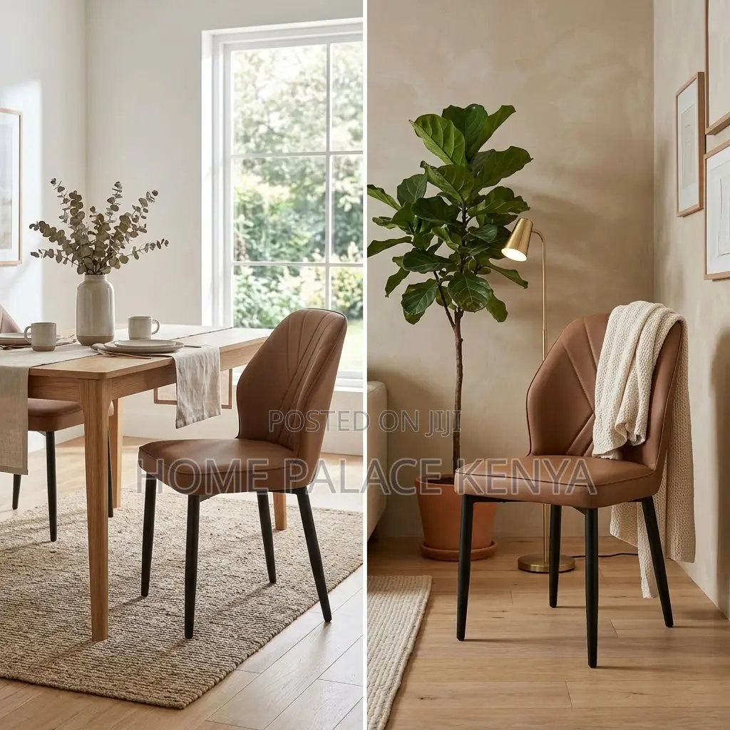 Dining Chair; Leather Padded Armless Dining Chair