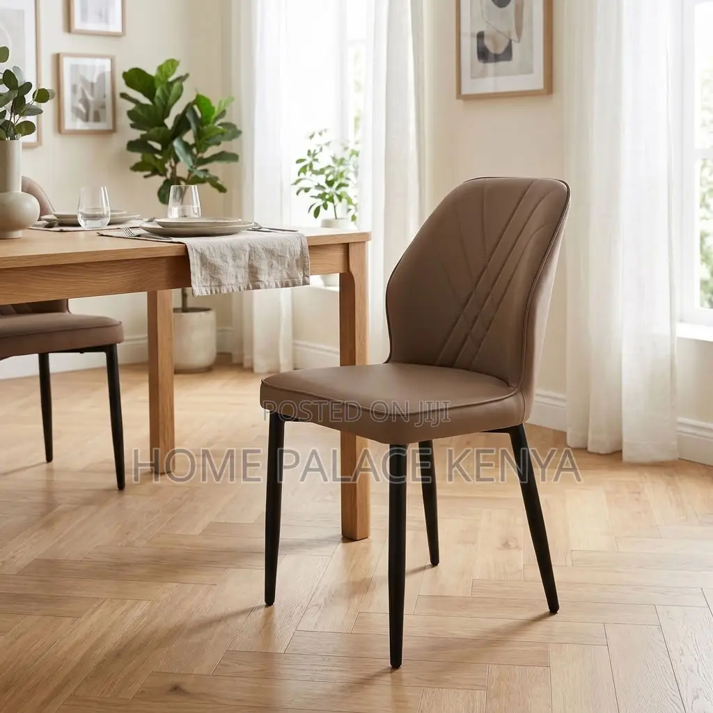 Dining Chair; Leather Padded Armless Dining Chair