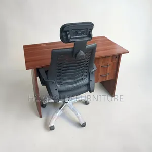 Office Chair and Desk – Ergonomic Black Mesh Headrest Seat