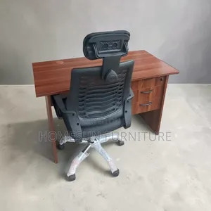 Office Chair and Desk – Ergonomic Black Mesh Headrest Seat