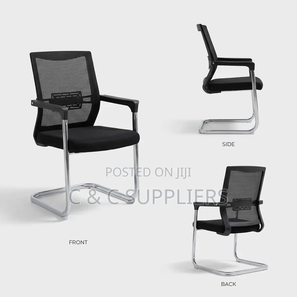 Mesh Visitors Chair With Padded Armrest.