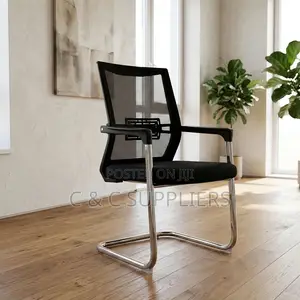 Mesh Visitors Chair With Padded Armrest.