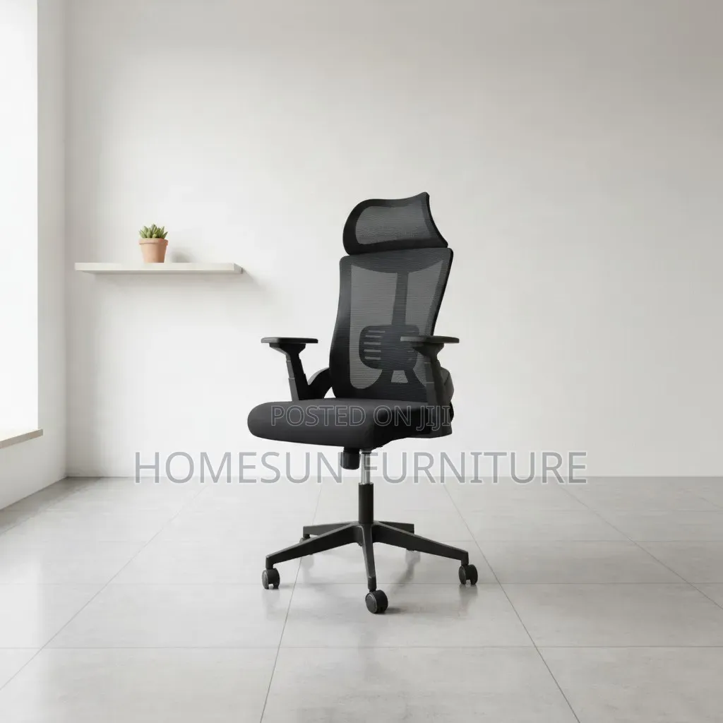 Office Chair – Black Mesh With Adjustable Lumbar Support