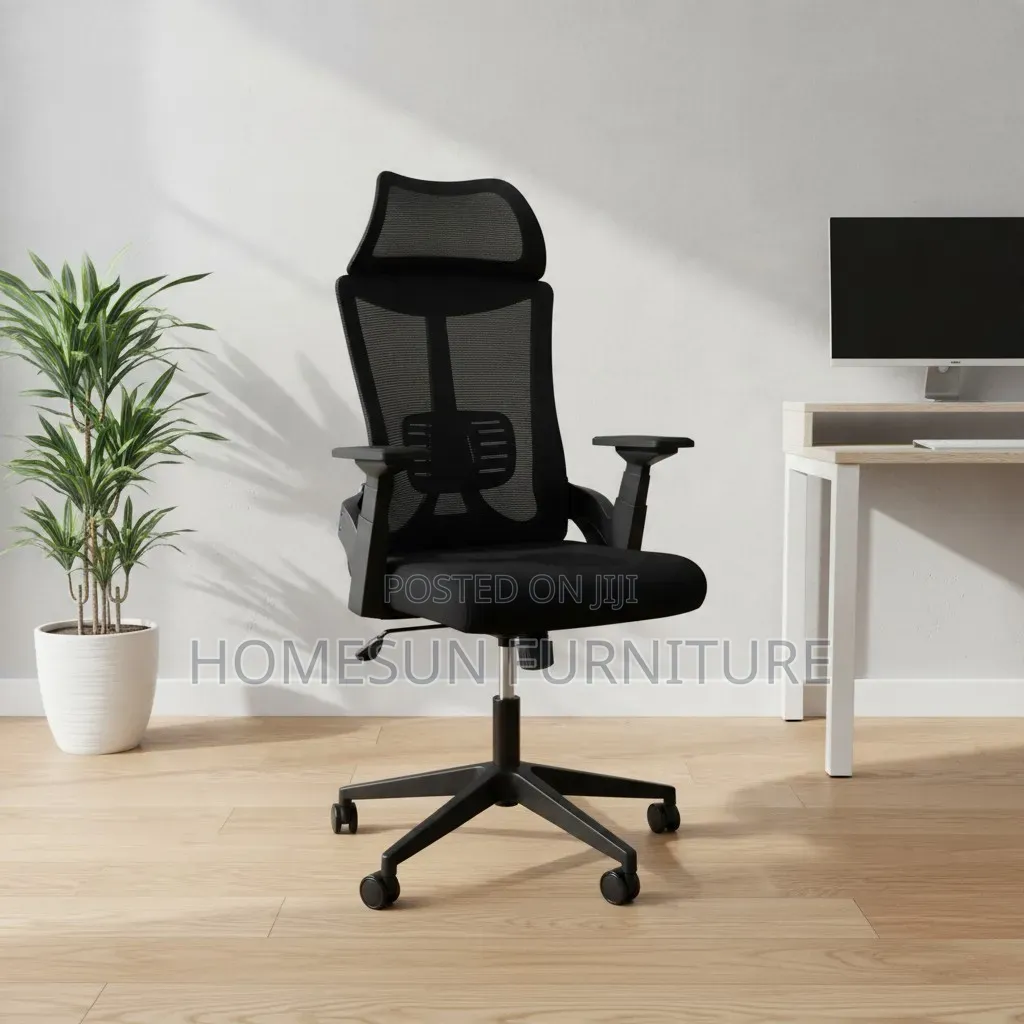 Office Chair – Black Mesh With Adjustable Lumbar Support