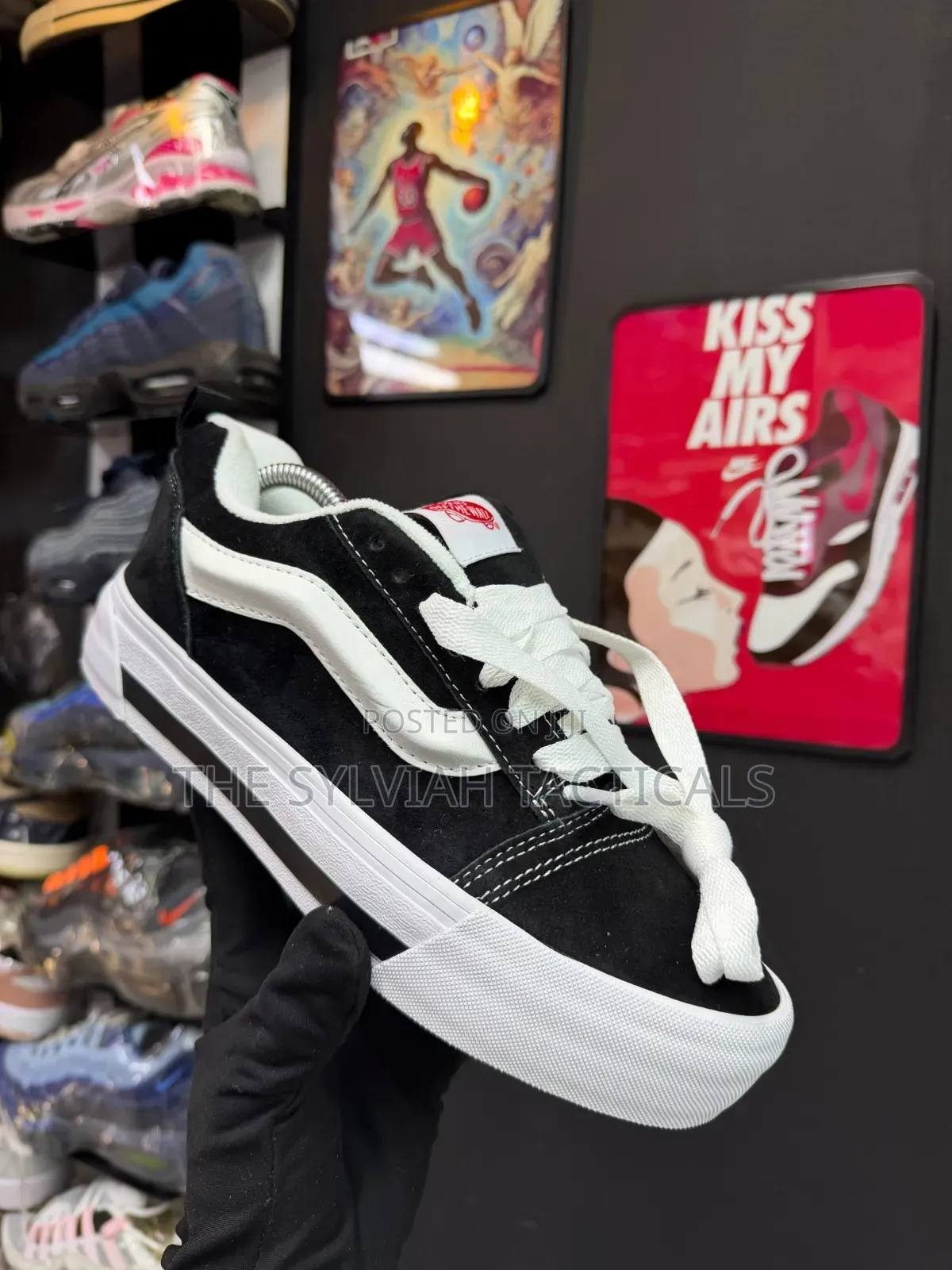 Vans Knu Skool (Or Vans Knu Stack/Old Skool) Black and White Low-Top.