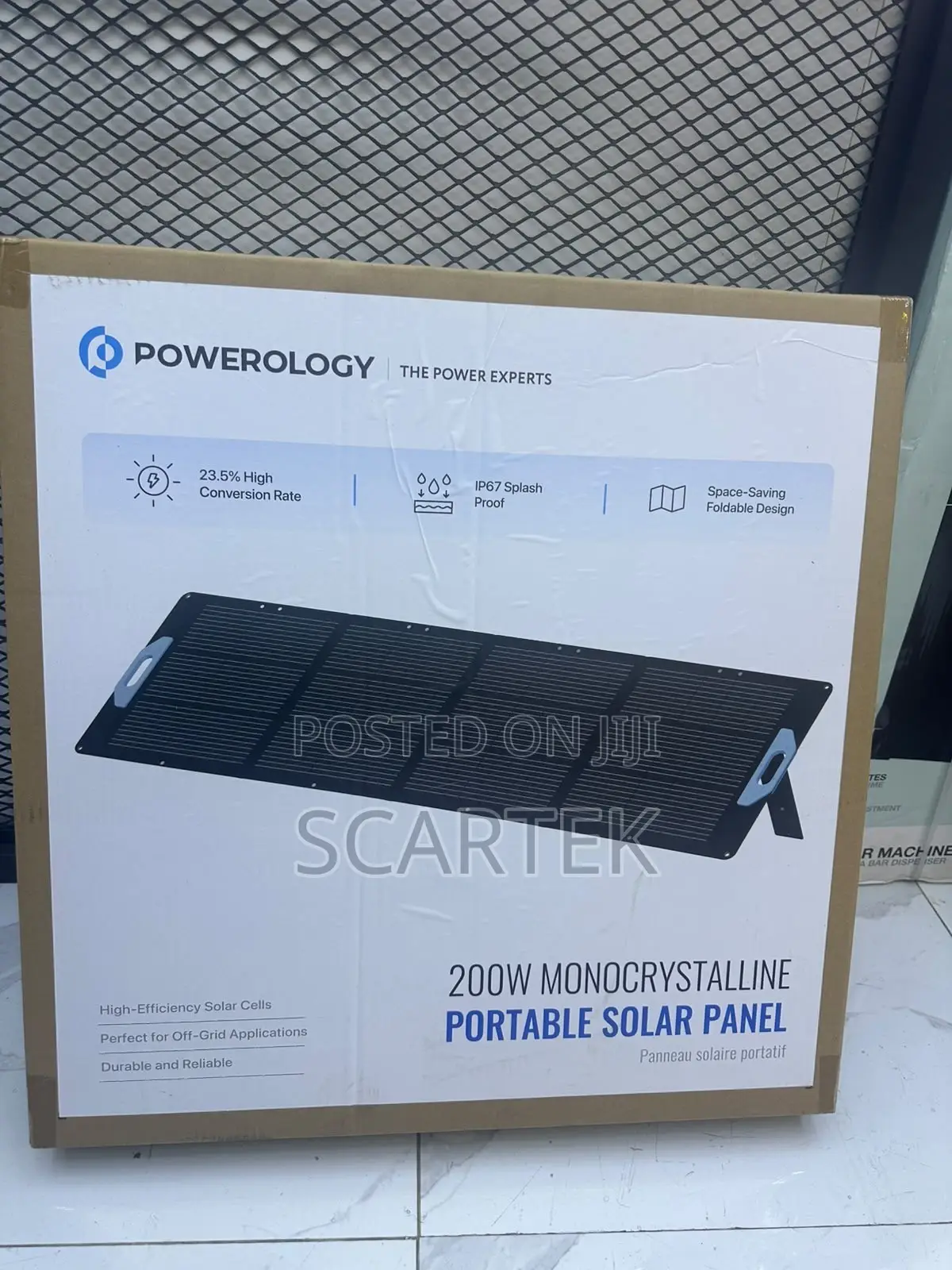 Powerology 200W Monocrystalline Portable Solar Panel