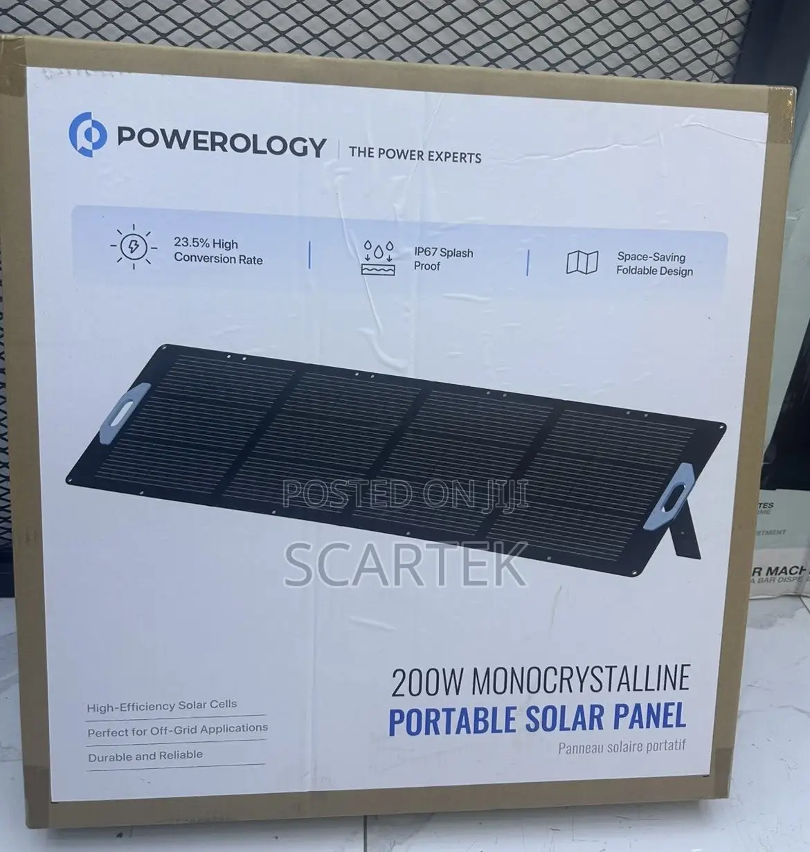 Powerology 200W Monocrystalline Portable Solar Panel
