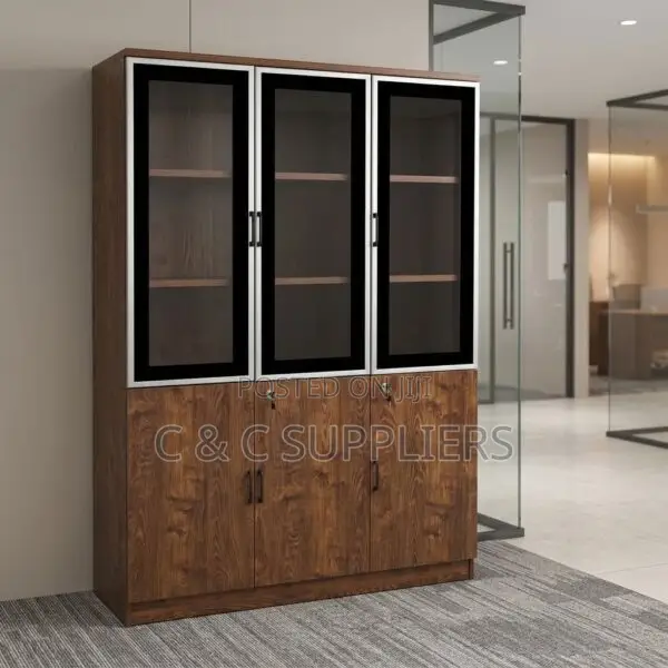 Modern 3-Swing Door Cabinet.