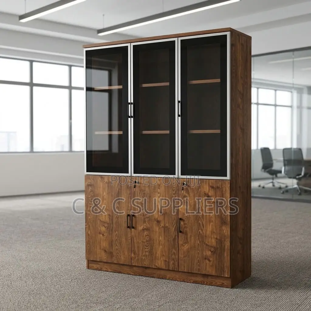 Modern 3-Swing Door Cabinet.