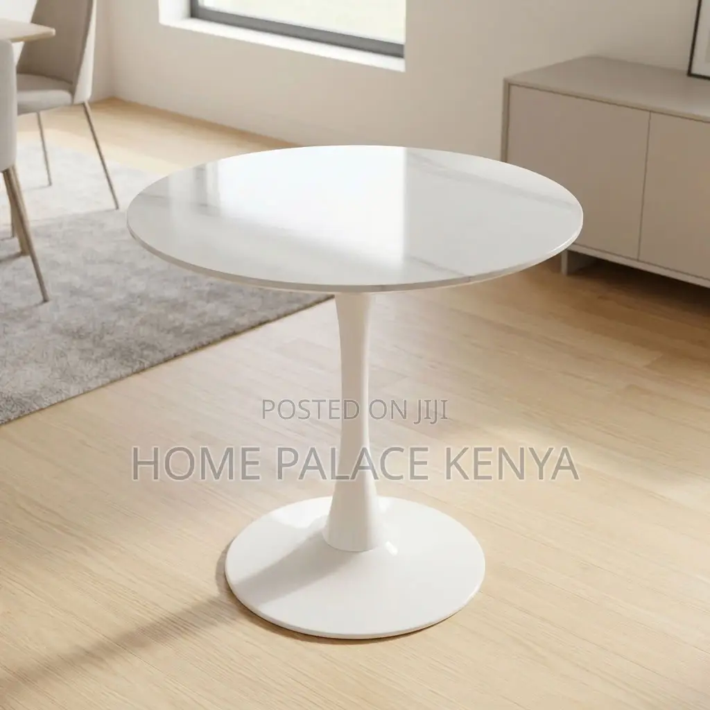 Outdoor Table; Round Marble Top Conversation Table