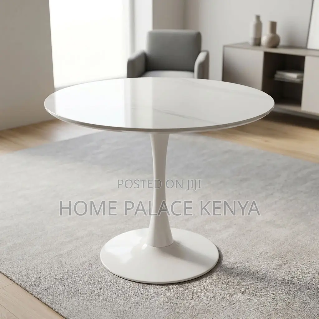 Outdoor Table; Round Marble Top Conversation Table