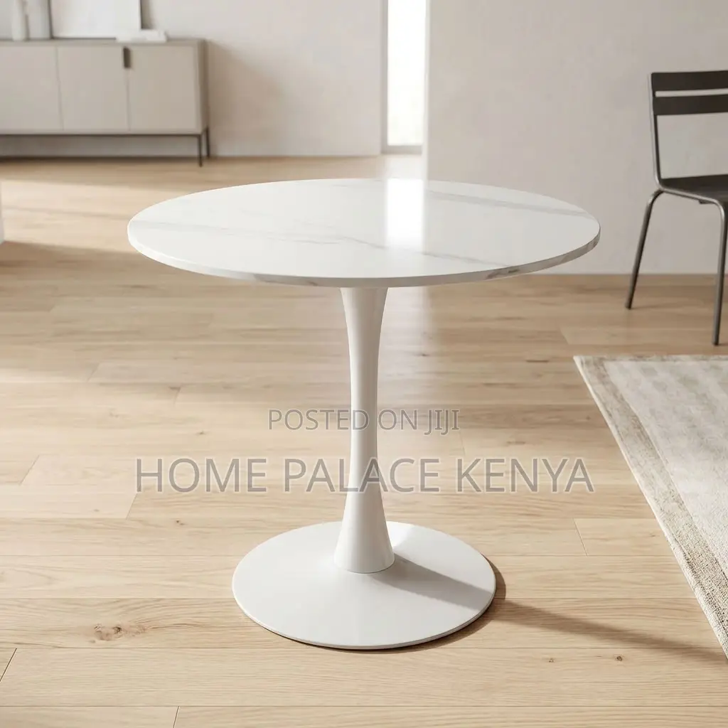 Outdoor Table; Round Marble Top Conversation Table