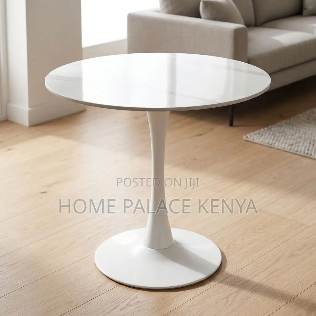 Outdoor Table; Round Marble Top Conversation Table