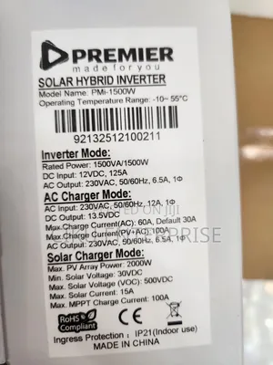 Premier 1.5Kw/ Kva 12v Hybrid Solar Inverter