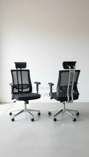 Office Chair – Black Ergonomic Mesh With Headrest