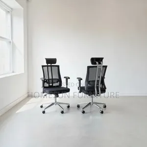 Office Chair – Black Ergonomic Mesh With Headrest