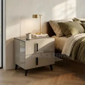 Nightstand; Soft Close Double Drawer Cabinet