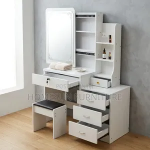 Dressing Table – White Vanity With Mirror and Storage Drawers