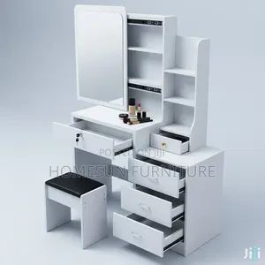 Dressing Table – White Vanity With Mirror and Storage Drawers