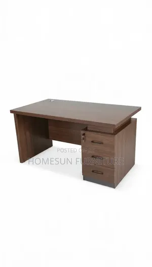 1.4m Office Executive Desk – Walnut Wooden Desk With Three Drawers