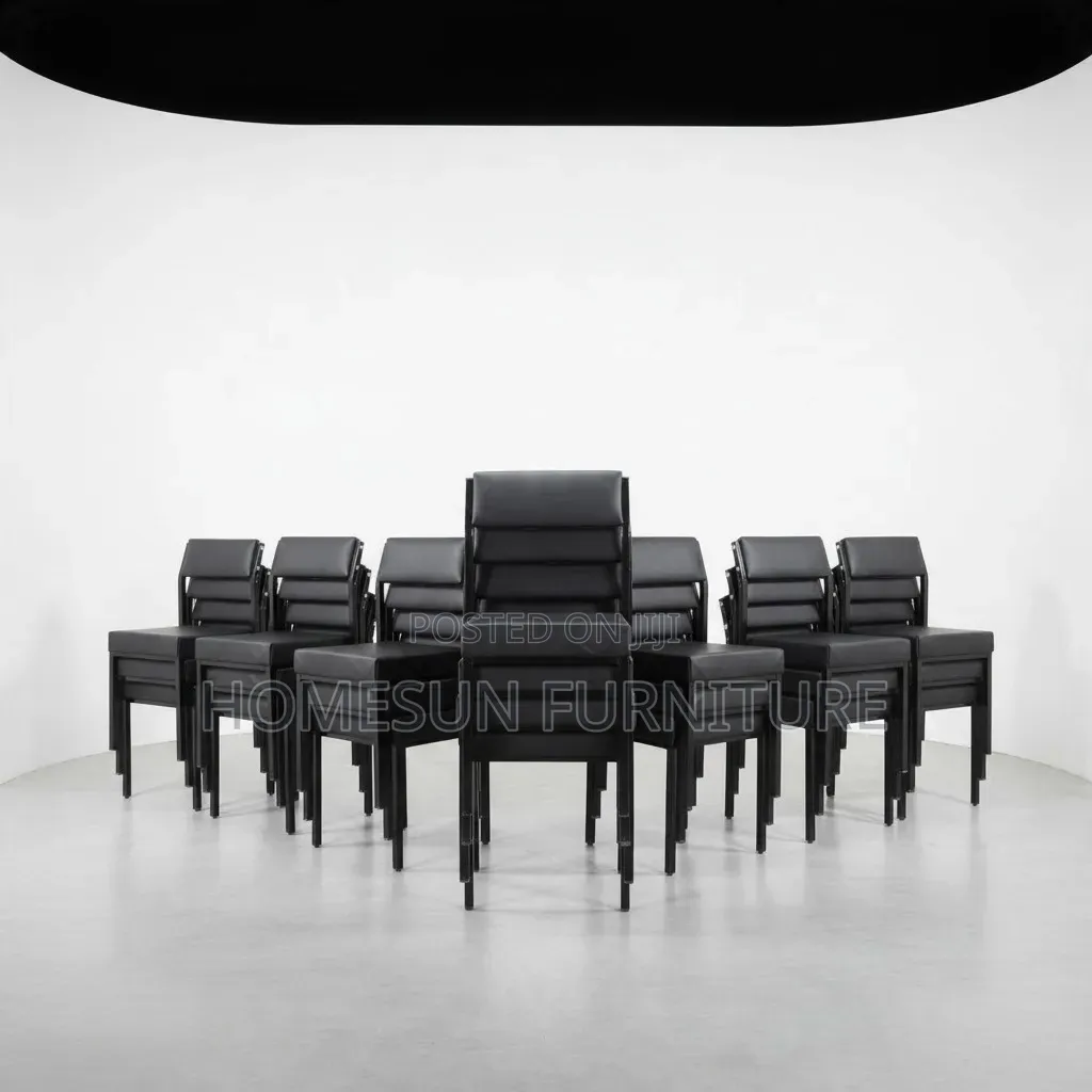 Office Chair – Black Padded Stackable Visitor Seat