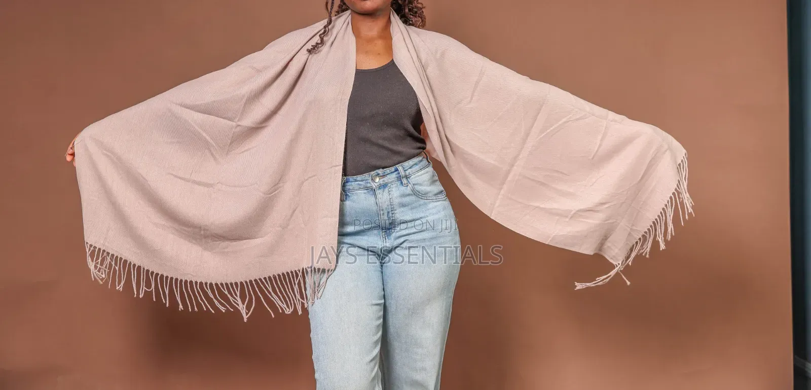Soft, Warm, and Plain Colored Cashmere Scarfs With Tassel Ends