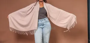 Soft, Warm, and Plain Colored Cashmere Scarfs With Tassel Ends