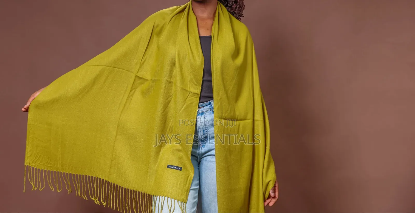 Soft, Warm, and Plain Colored Cashmere Scarfs With Tassel Ends