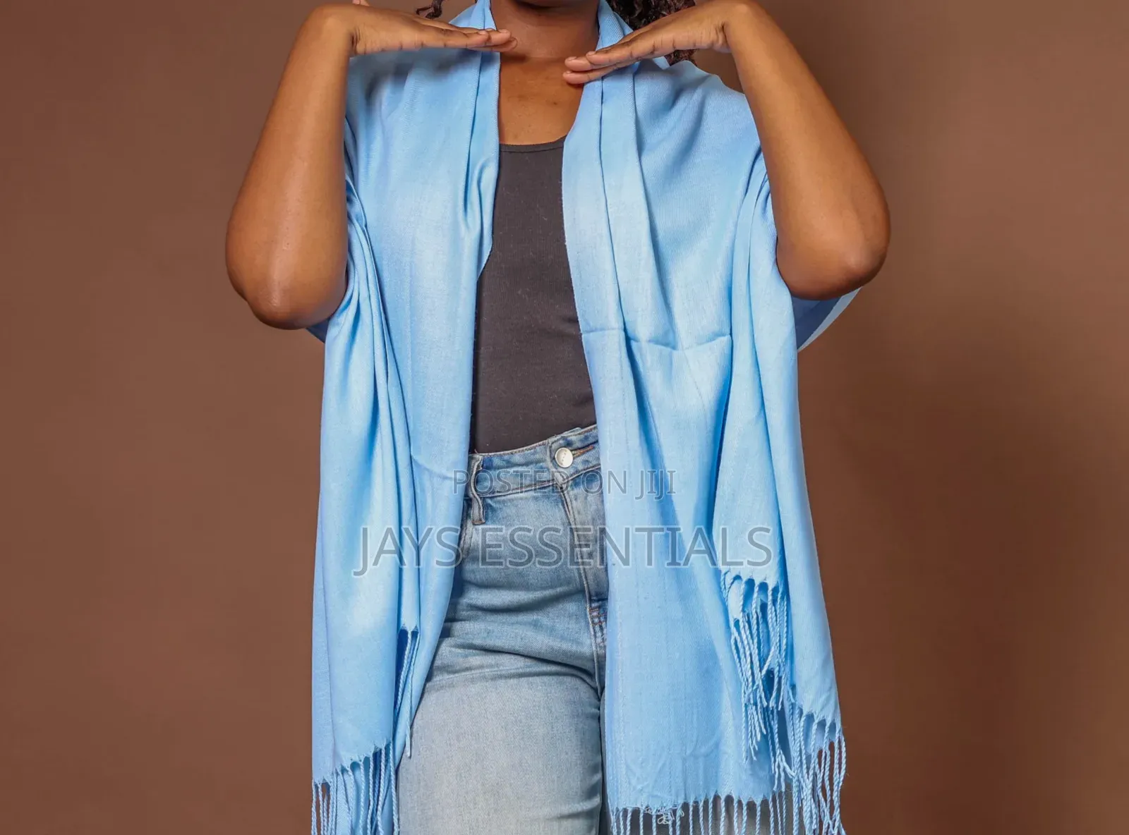 Soft, Warm, and Plain Colored Cashmere Scarfs With Tassel Ends