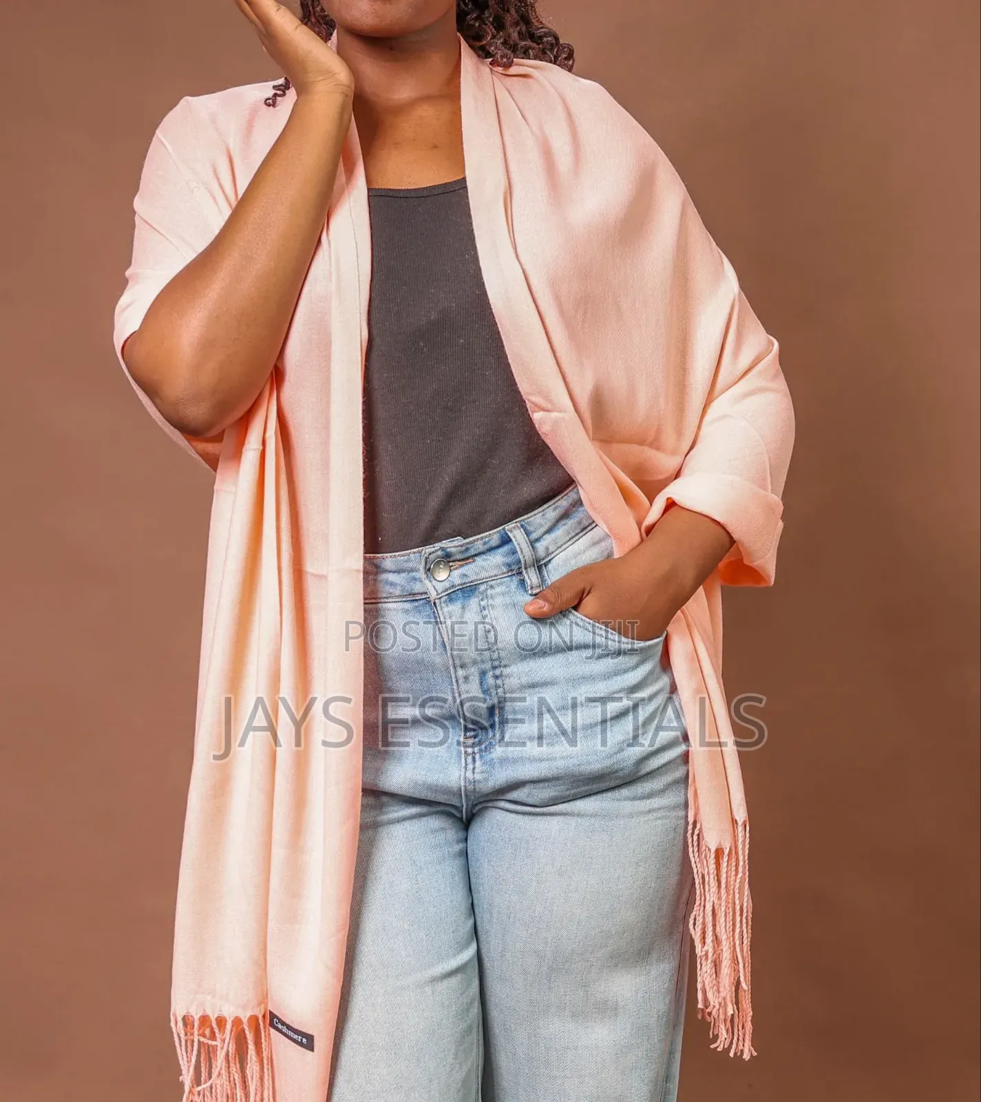 Soft, Warm, and Plain Colored Cashmere Scarfs With Tassel Ends