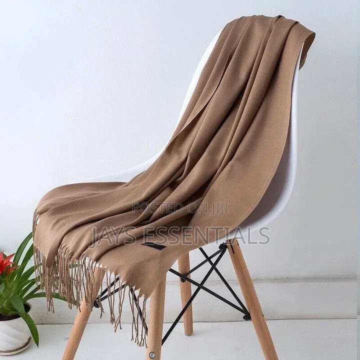 Soft, Warm, and Plain Colored Cashmere Scarfs With Tassel Ends