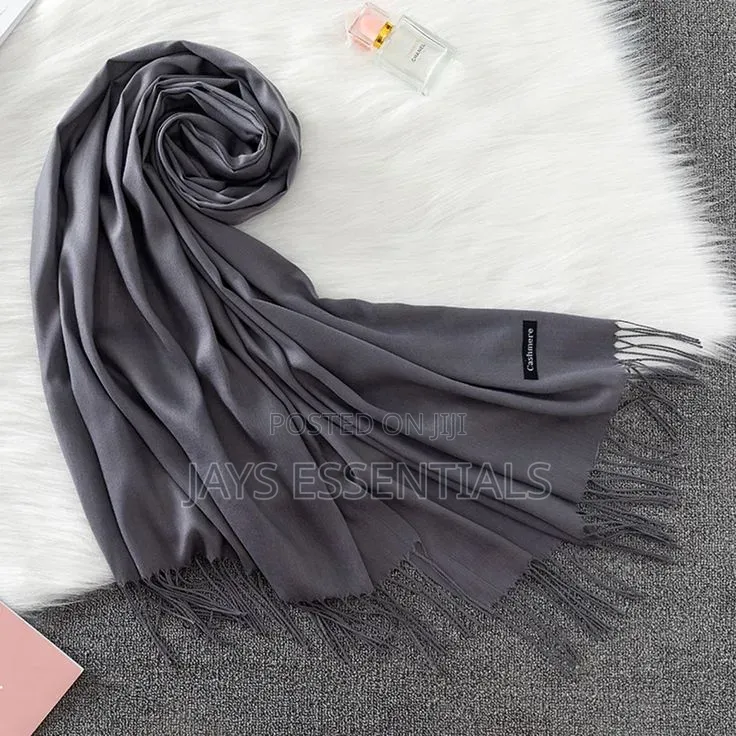 Soft, Warm, and Plain Colored Cashmere Scarfs With Tassel Ends