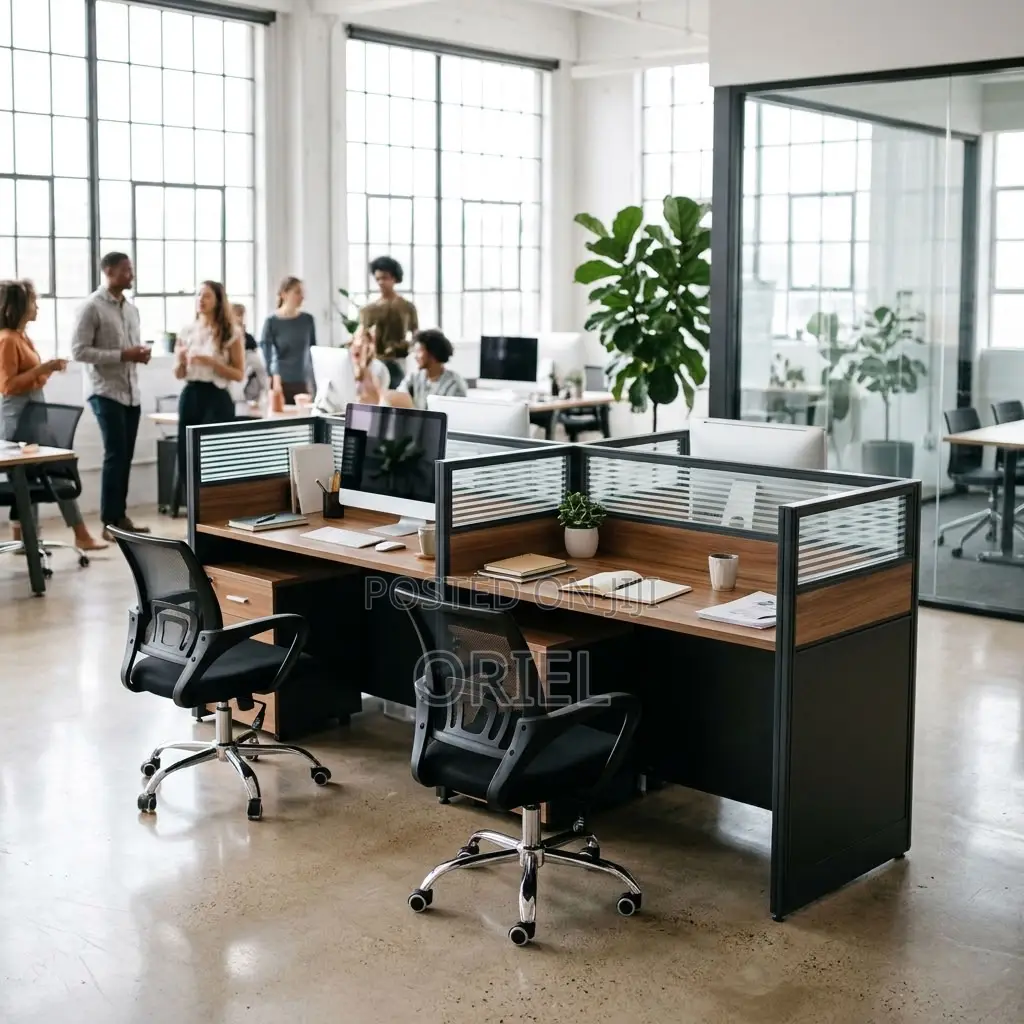 2-Person Office Workstation – Compact Double Computer Desk