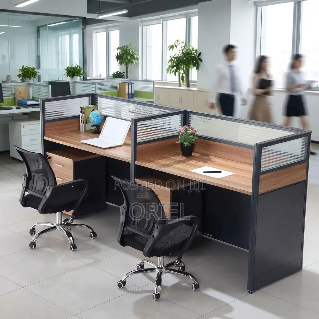 2-Person Office Workstation – Compact Double Computer Desk