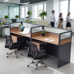 2-Person Office Workstation – Compact Double Computer Desk