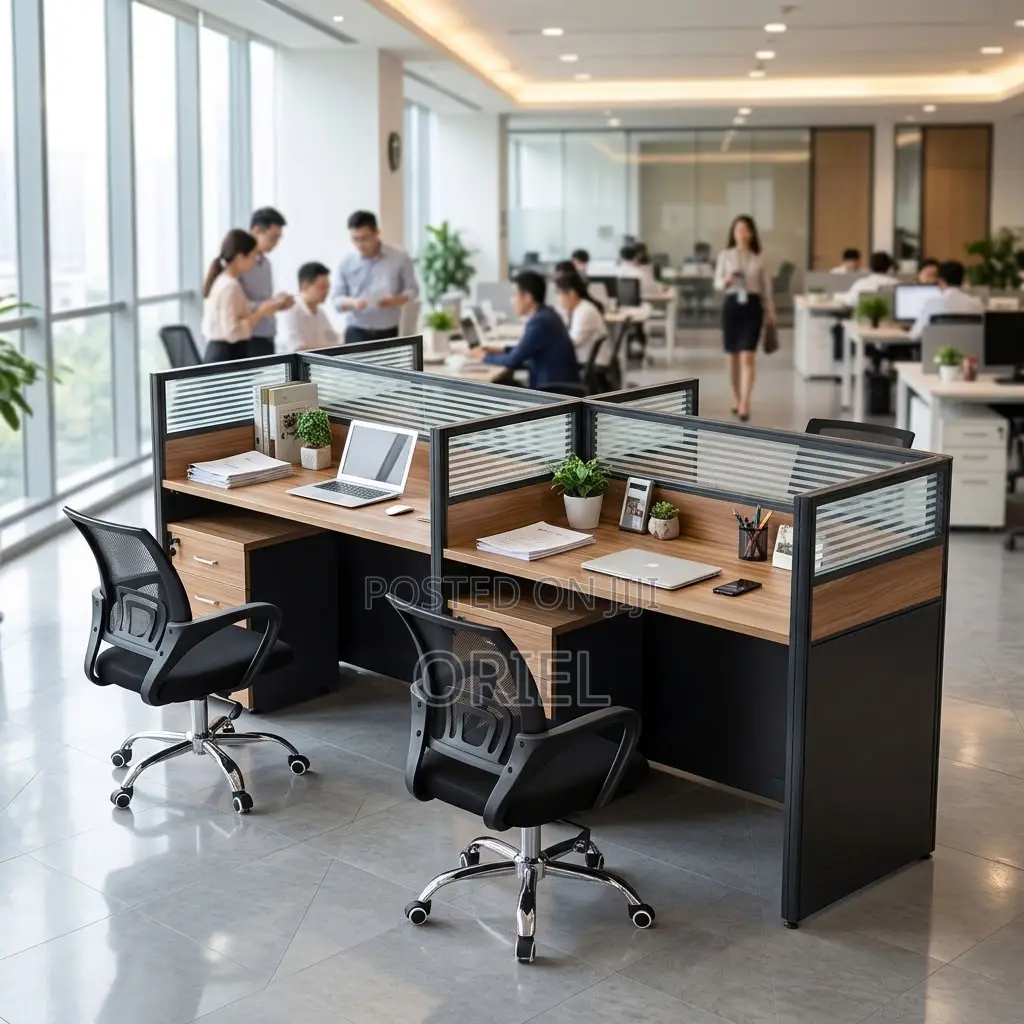 2-Person Office Workstation – Compact Double Computer Desk